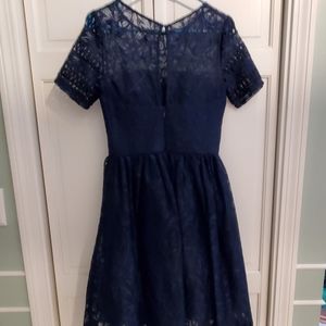 Navy dress with short sleeves